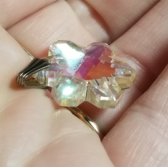 Sparkly Snowflake pendant charm rainbow aurora borealis winter iridescent - Picture 12 of 17